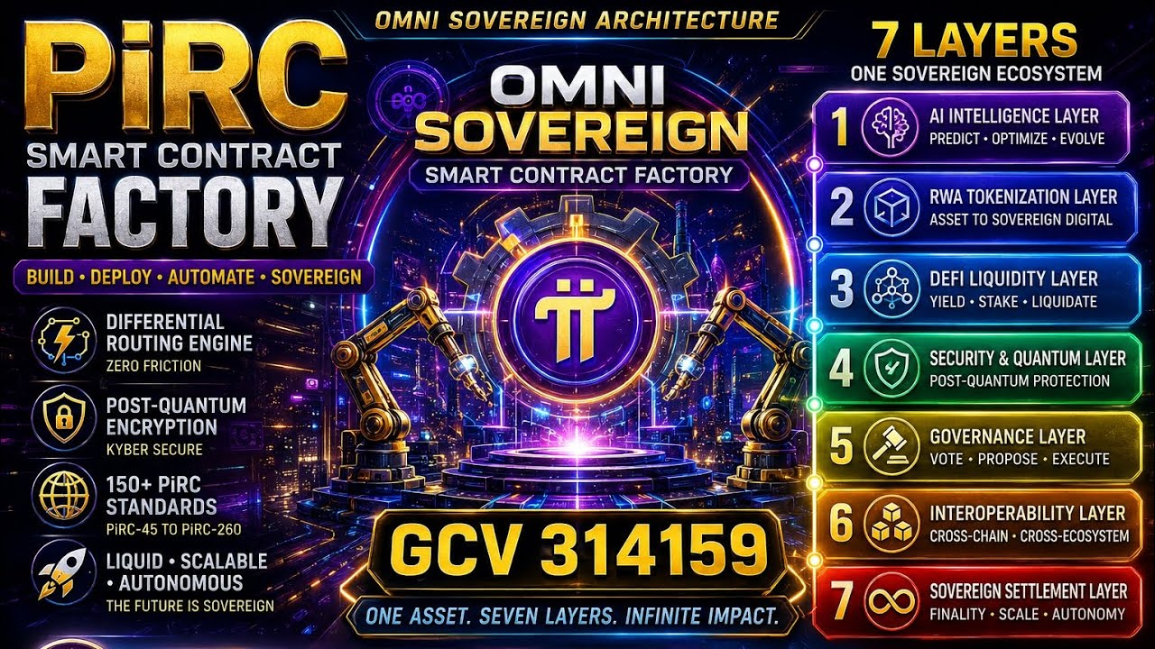 PiRC Smart Contract Factory 🚀 | 7 Layers Sovereign Ecosystem Explained | GCV 314159
