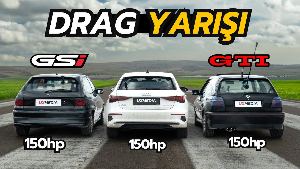150HP TURBO vs 150HP ATMOSFERİK! Astra GSi vs Golf GTI vs Yeni A3 35TFSI DRAG YARIŞI