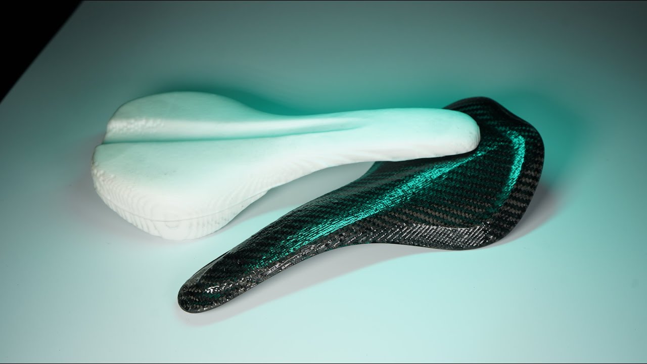 Carbon fibre bike saddle made with PolyMorphic tooling