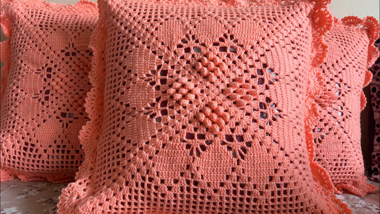How made hand made cushion coverin#crochet 