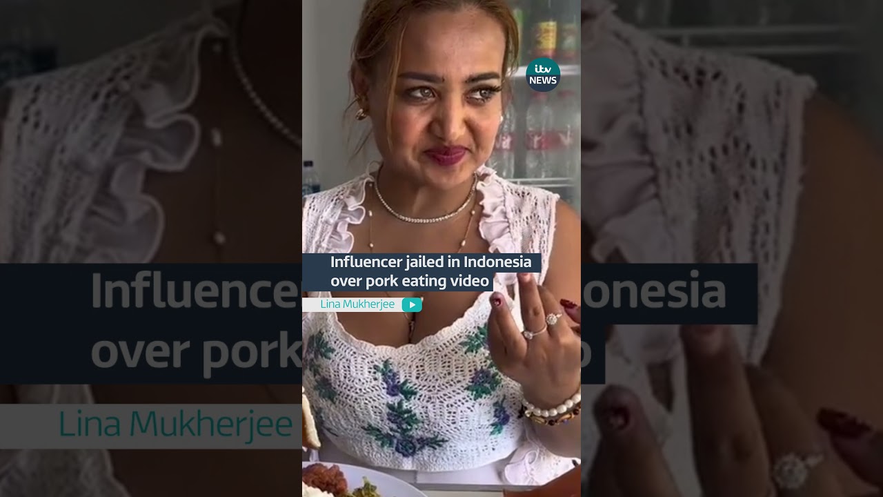 Influencer jailed in Indonesia over pork eating video #indonesia #pork #influencer #bali