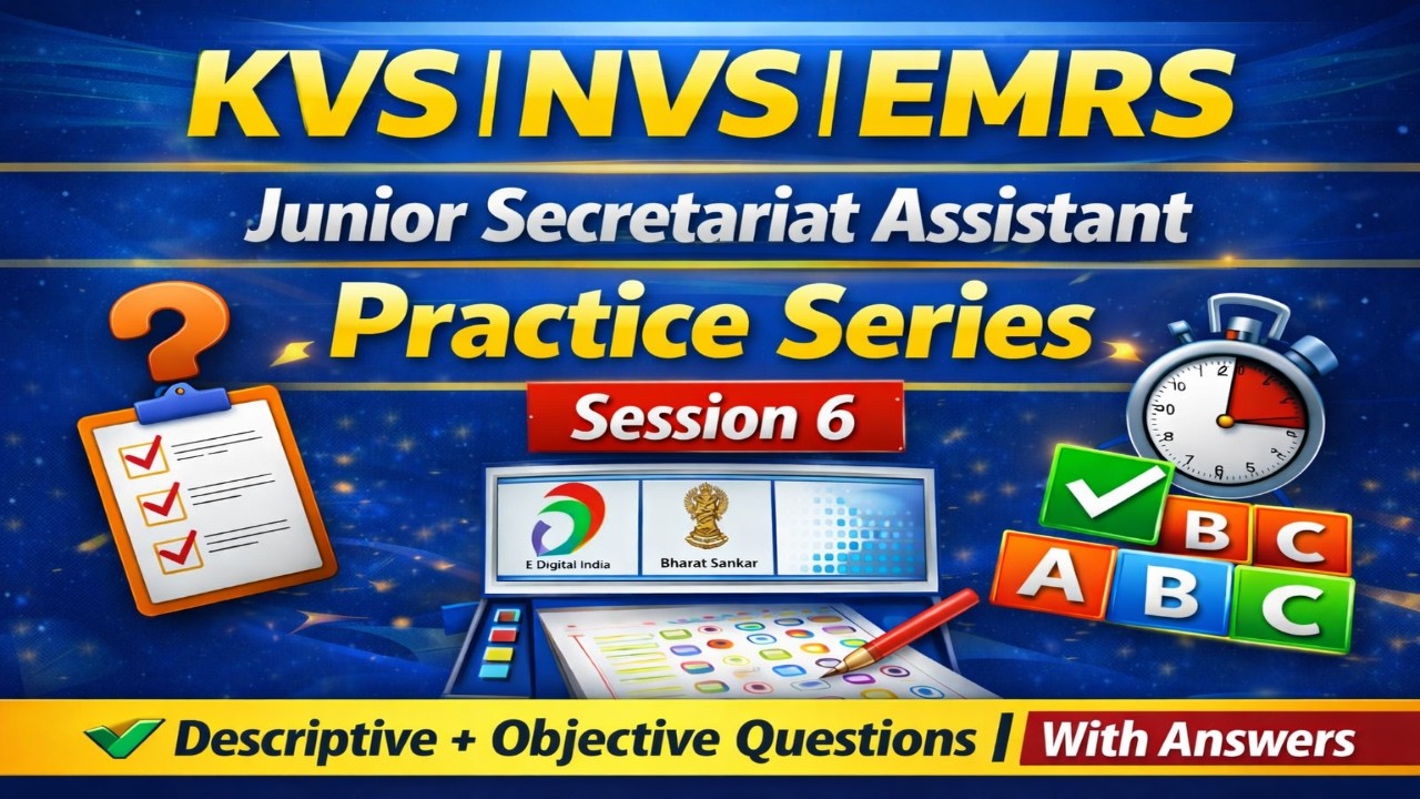 KVS NVS EMRS JSA Tier-2 | Practice Series | Session 6 | Descriptive & Objective | PDF Notes