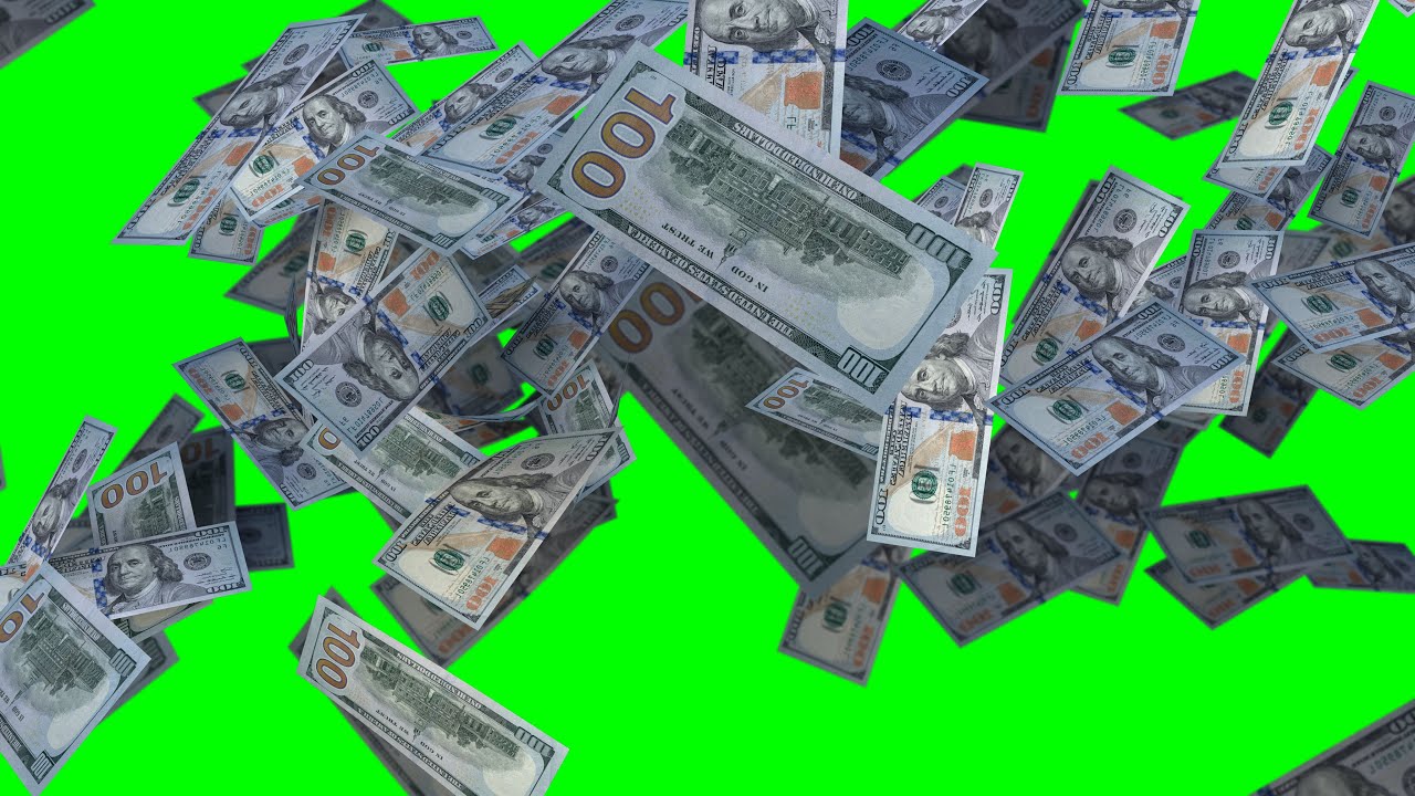 Money explosion green screen FREE 4K overlay