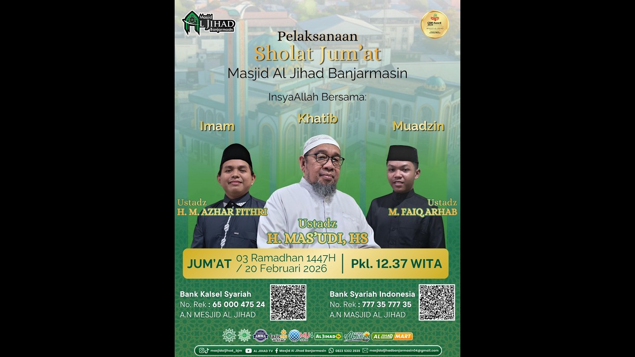 Khutbah Jum'at #03 Ramadhan 1447H [20-02-26]