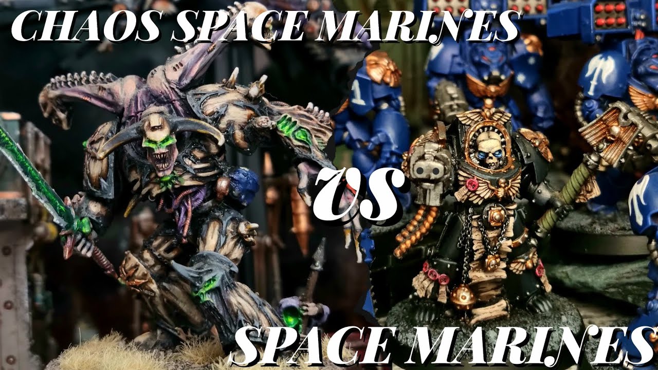 SPACE MARINES Vs CHAOS SPACE MARINES. 2k points Warhammer 40k Battle Report.