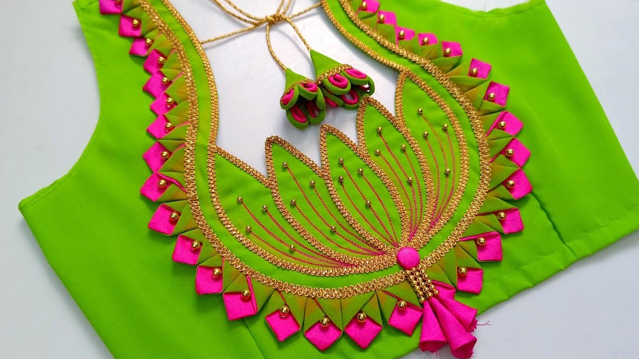 Paithani Saree Blouse Design Cutting and Stitching|Blouse Back Neck Design|