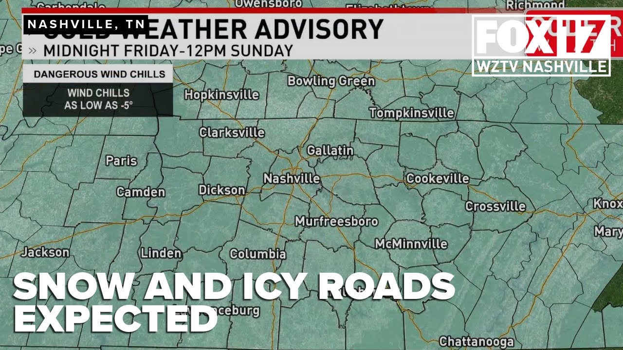 Snow and icy roads expected in Middle Tennessee with weekend arctic blast