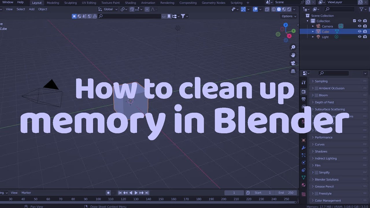 How to clean up memory in Blender proyects