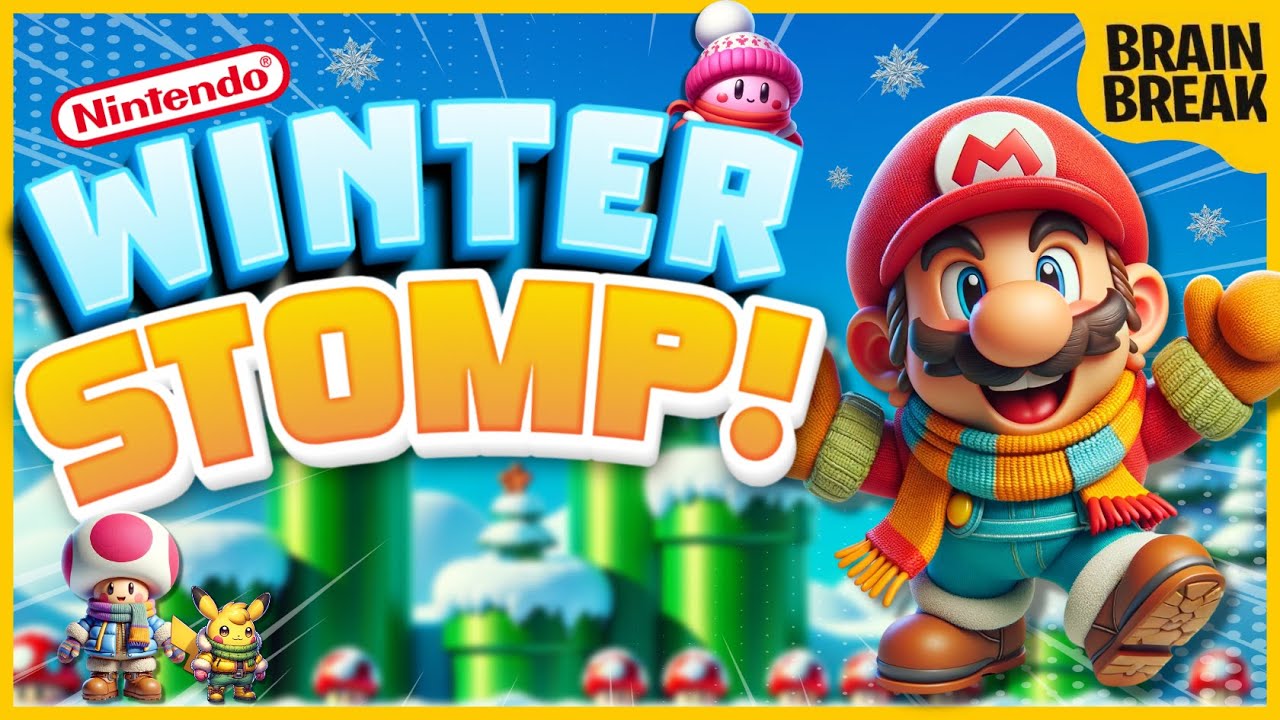 Nintendo Winter Stomp | Mario Brain Break | Freeze Dance | Just Dance | Go Noodle