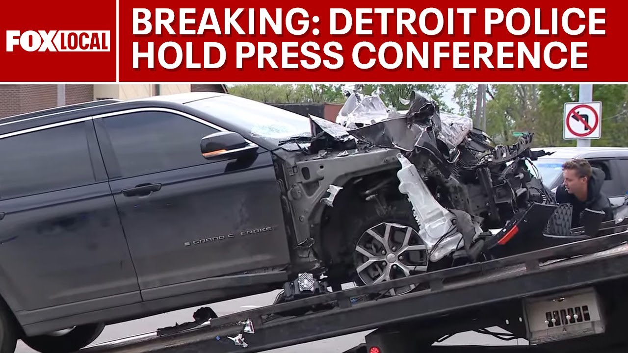 Detroit police cruiser hit by fleeing suspects, who then hit school bus