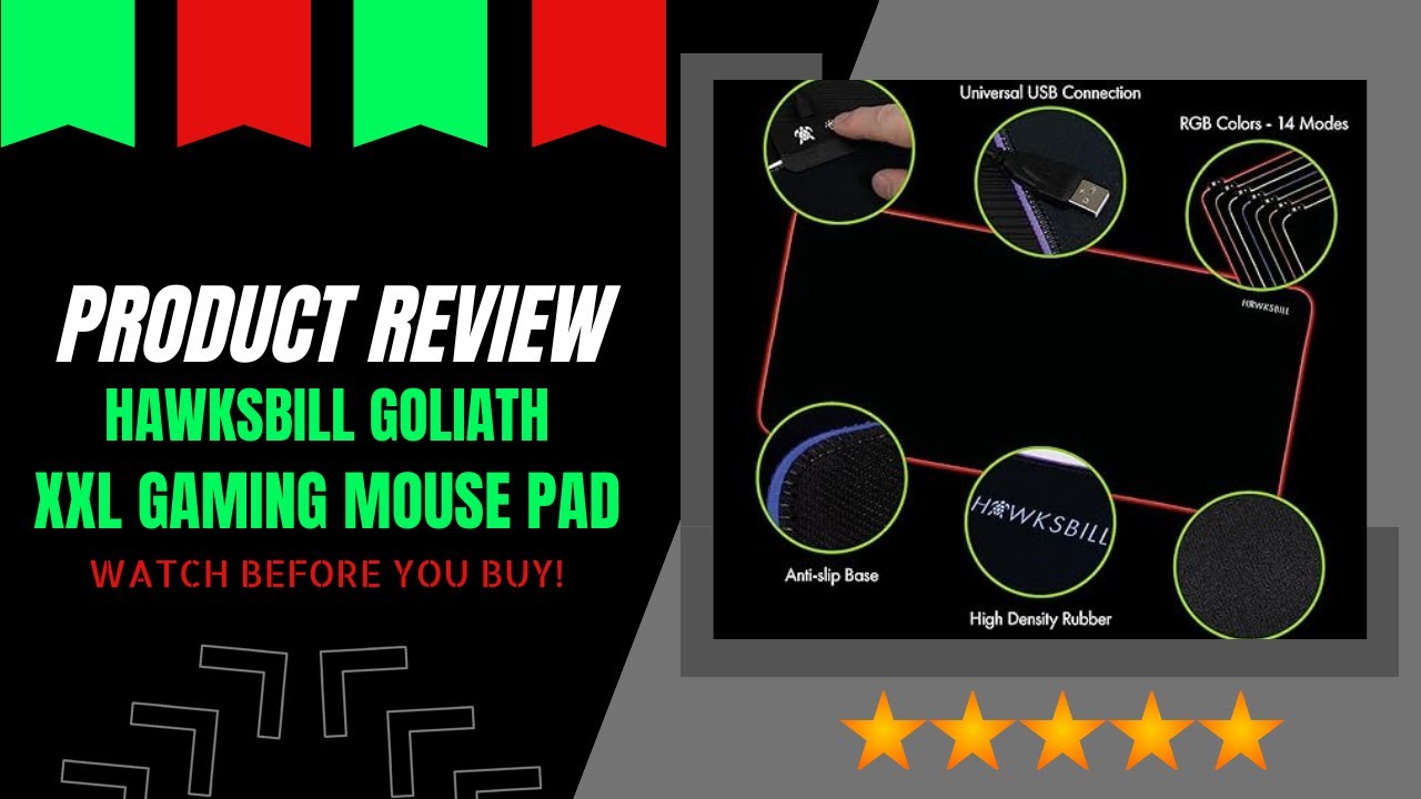Hawksbill Goliath LED V1 XXL Soft Gaming Mouse Mat - Amazon Product Review