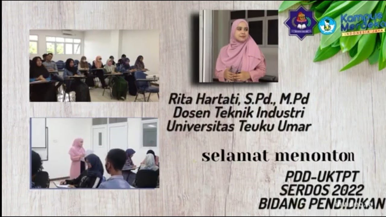 VIDE0 PDD-UKTPT UNSUR PENGAJARAN -SERDOS 2022-RITA HARTATI, S.Pd.,M.Pd (UNIVERSITAS TEUKU UMAR)