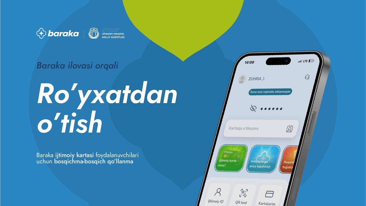 Baraka ilovasidan ro'yxatdan o'tish tartibi— videoqo'llanma
