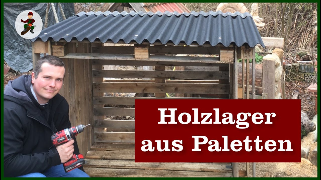 Holzlager aus Paletten bauen