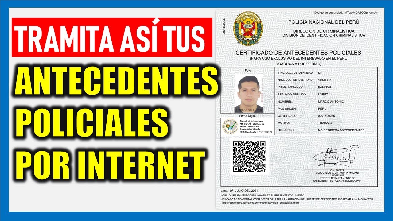 ¿Cómo sacar mis antecedentes policiales por Internet?