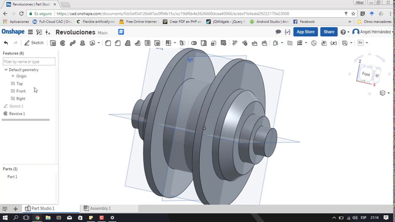 Tutorial de Onshape (06): Revoluciones, Barridos, Redondeos y Chaflanes