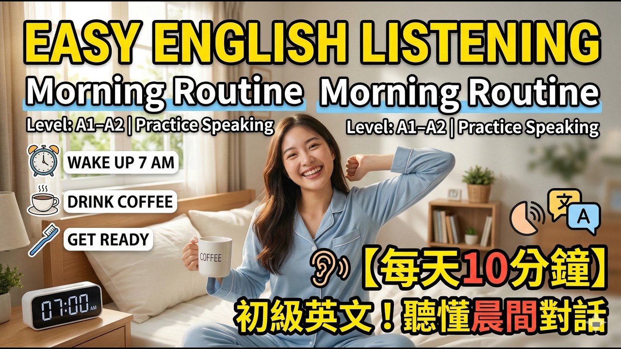 【每天10分鐘】初級英文聽力練習！輕鬆聽懂晨間日常對話 ☕️ (A1-A2) | Morning Routine
