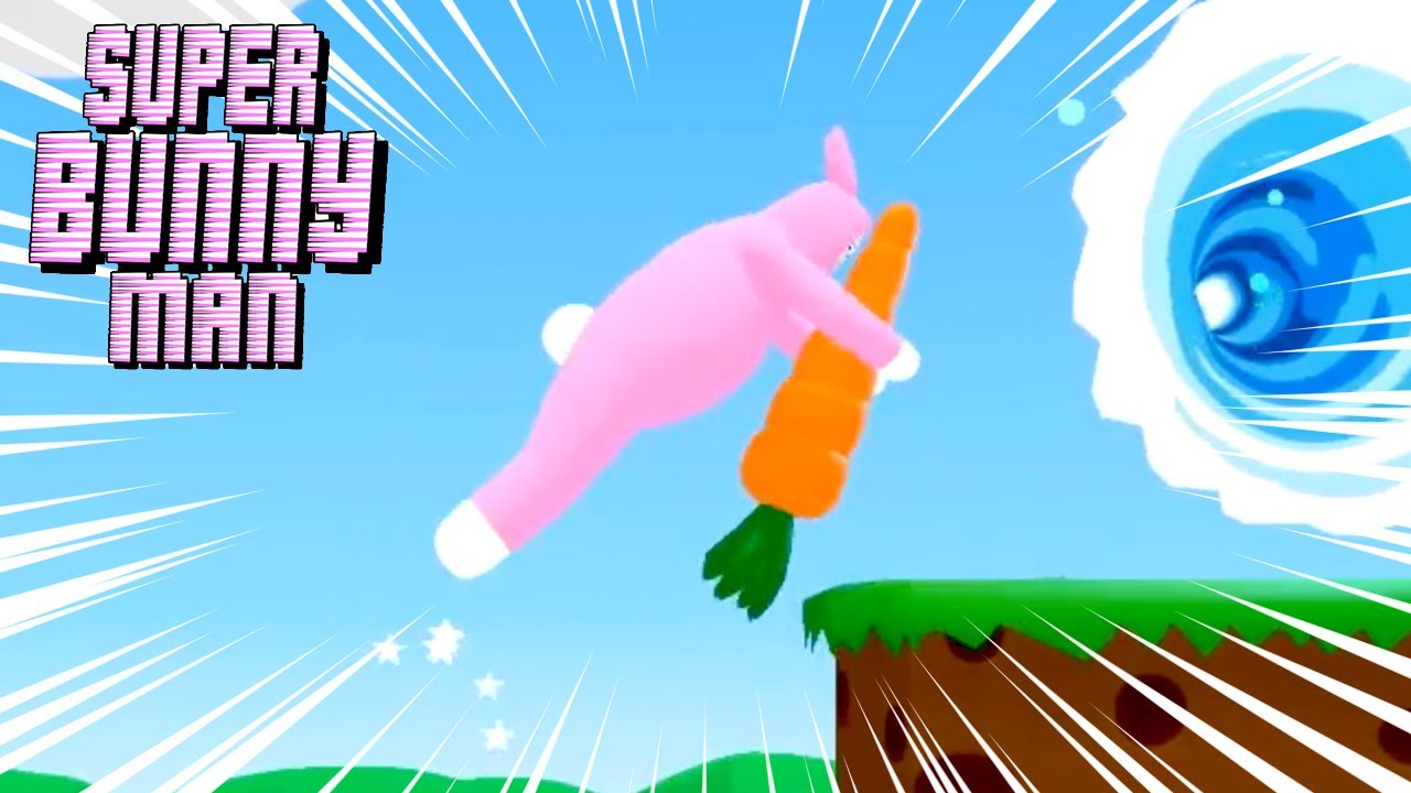 超面白いウサギのアクションゲームを全力で遊ぶ 【Super Bunny Man】