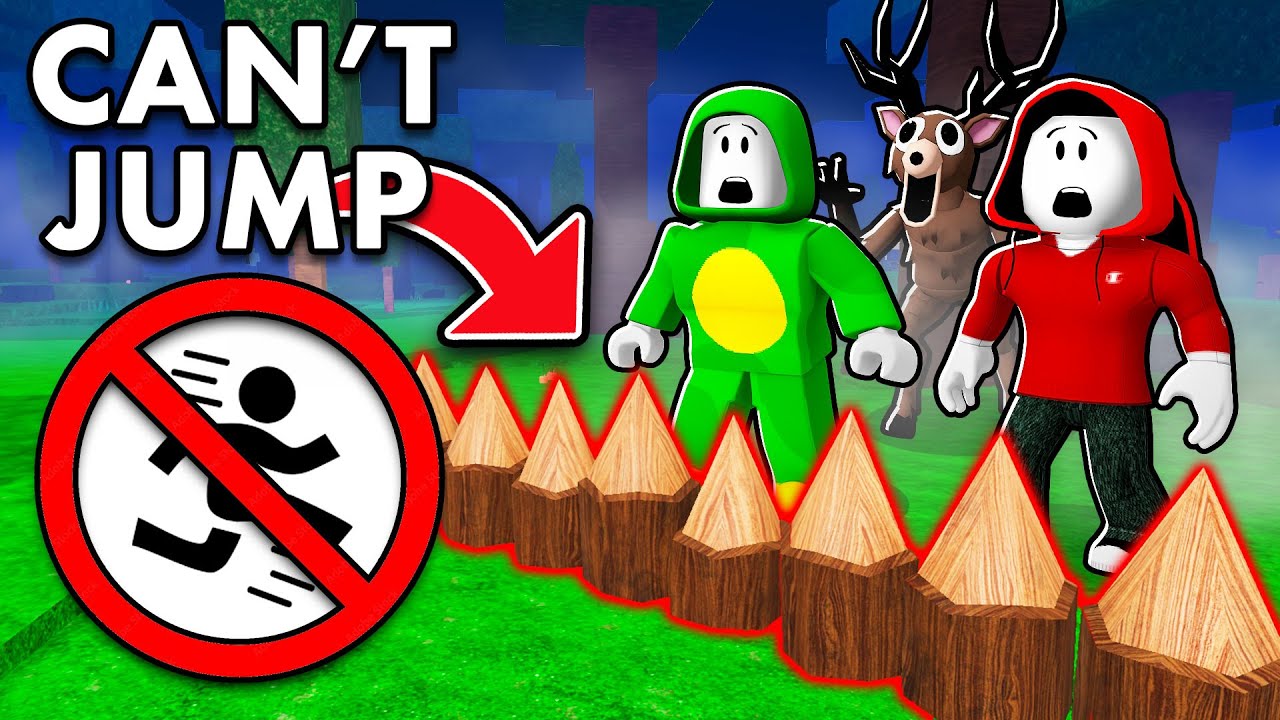 JJ and Mikey Survived 99 Days in the Forest Without Jumping - Maizen Roblox