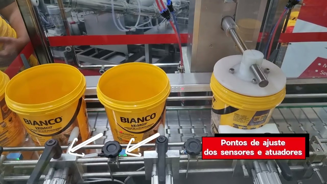 Aplicador de Tampas Pick and Place para Potes e Baldes