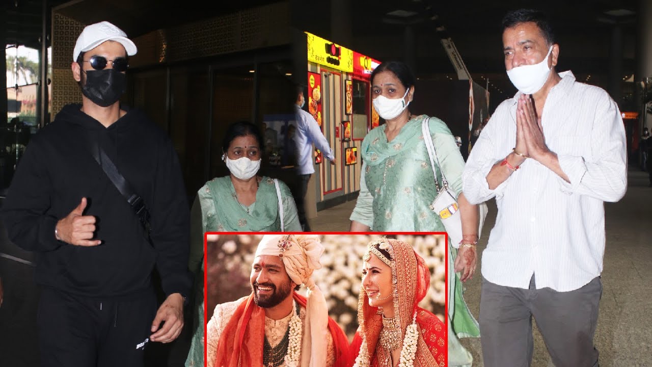 Sunny Kaushal With Mom And Dad Back From Rajasthan For Vicky Kaushal & Katrina Kaif Wedding | Vickat