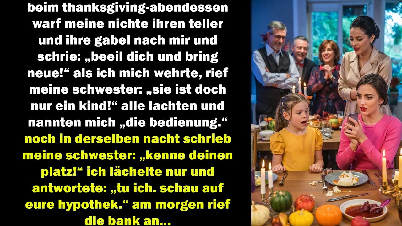 meine nichte warf teller nach mir – alle lachten. doch am morgen rief plötzlich die bank an…