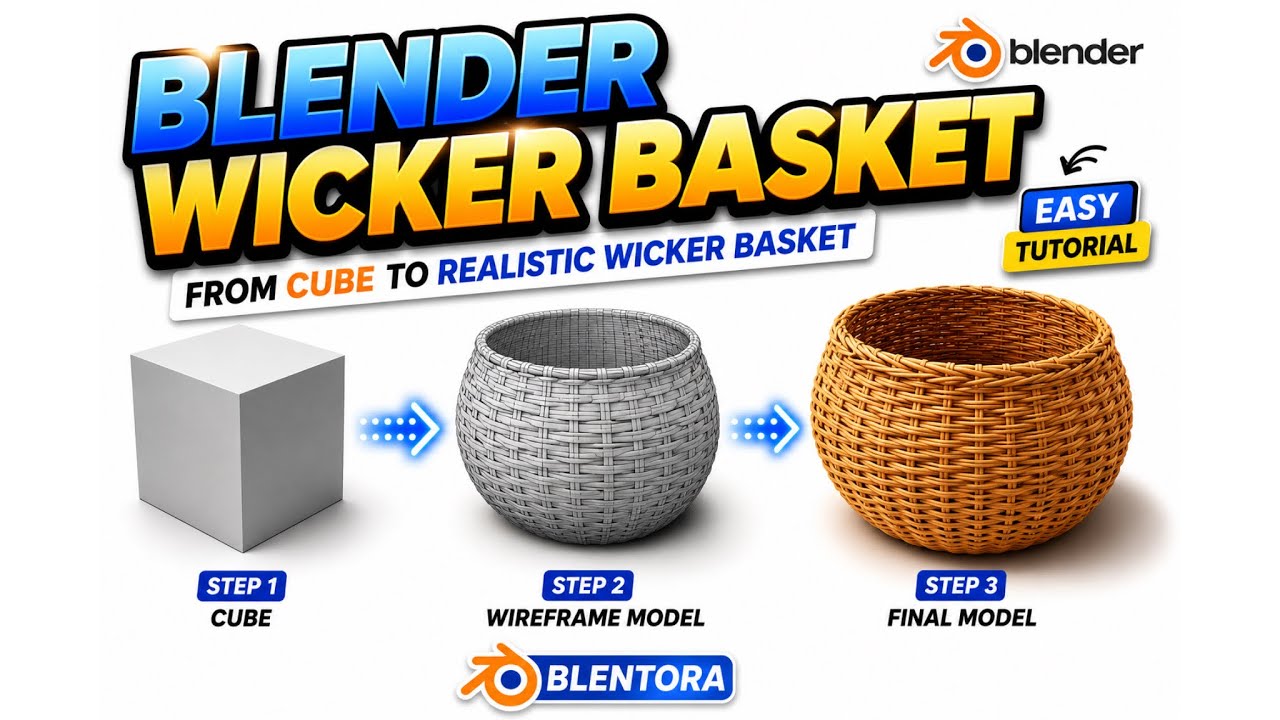 Woven Earth Vase | Realistic Basket Style Modeling in Blender 3D
