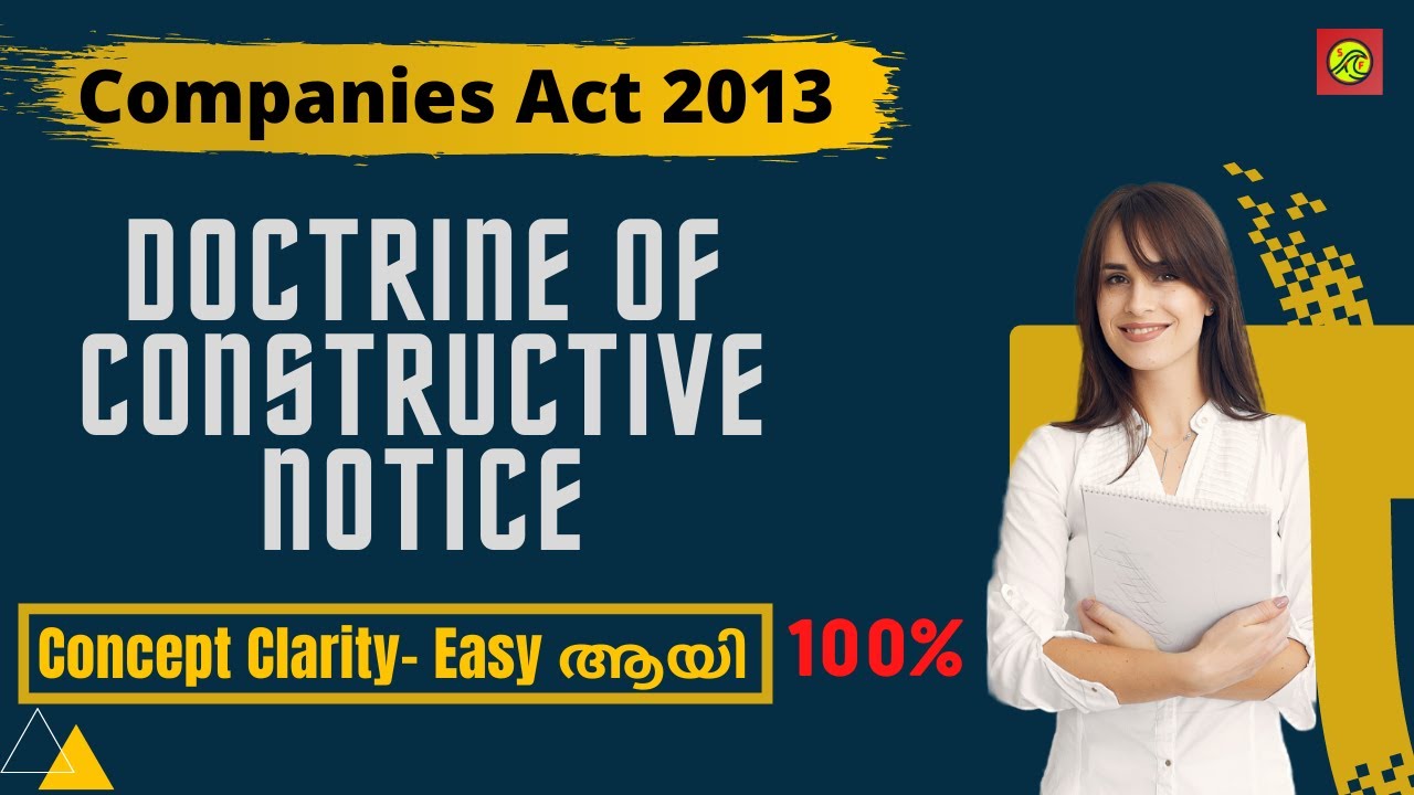 Doctrine Of Constructive Notice|Companies Act 2013|CA Foundation |Company Law|Business Law|Malayalam