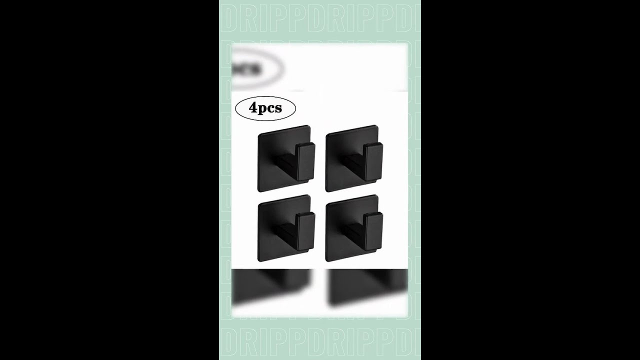 1/4pcs Black Self-Adhesive Wall Hooks For Hanging Keys Clothes Hanger Door Robe Hook Coat Rack To...