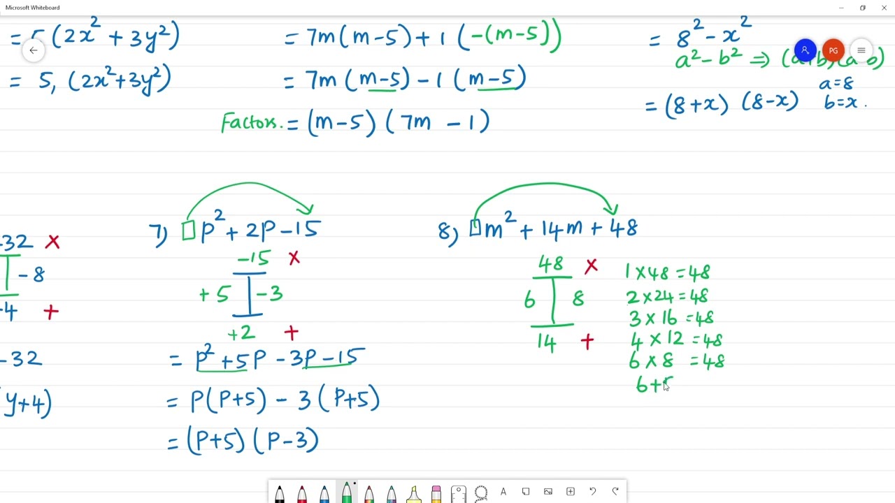 Class 8 TN Maths 3 ALGEBRA   Try these Pg No 94    Factorise :1) 3y +6  2) 10 x^2 + 15y^2