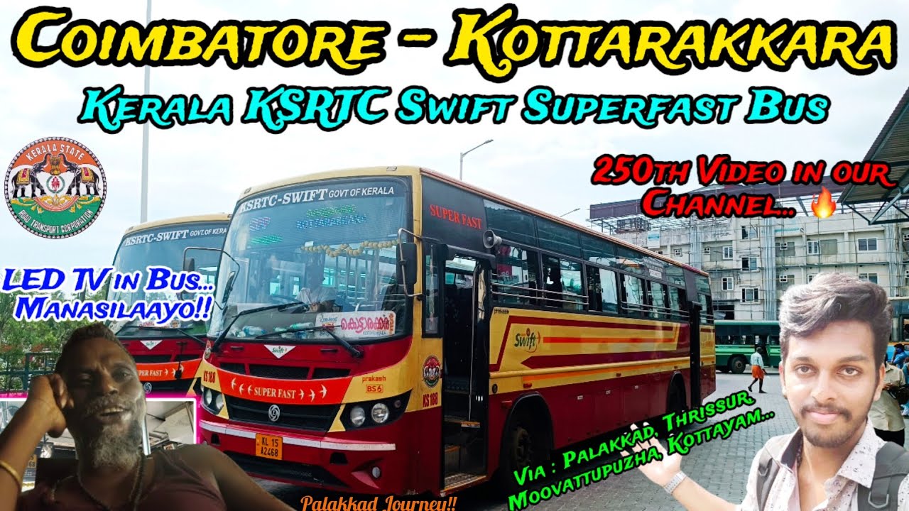 COIMBATORE to KOTTARAKKARA KSRTC SWIFT Bus 🚍 Travel Vlog | 💥 Kerala Seater Journey | Adhiban Ganesh