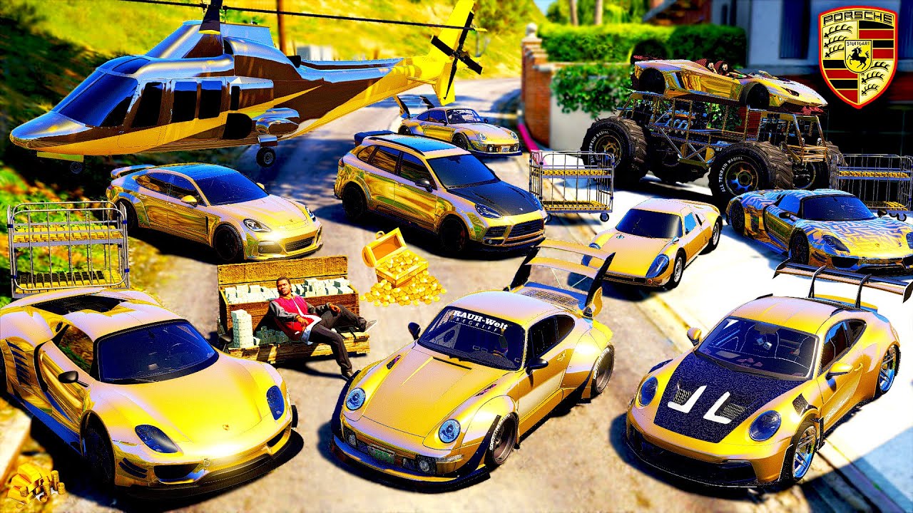 Franklin Steal PORSCHE Golden Cars!