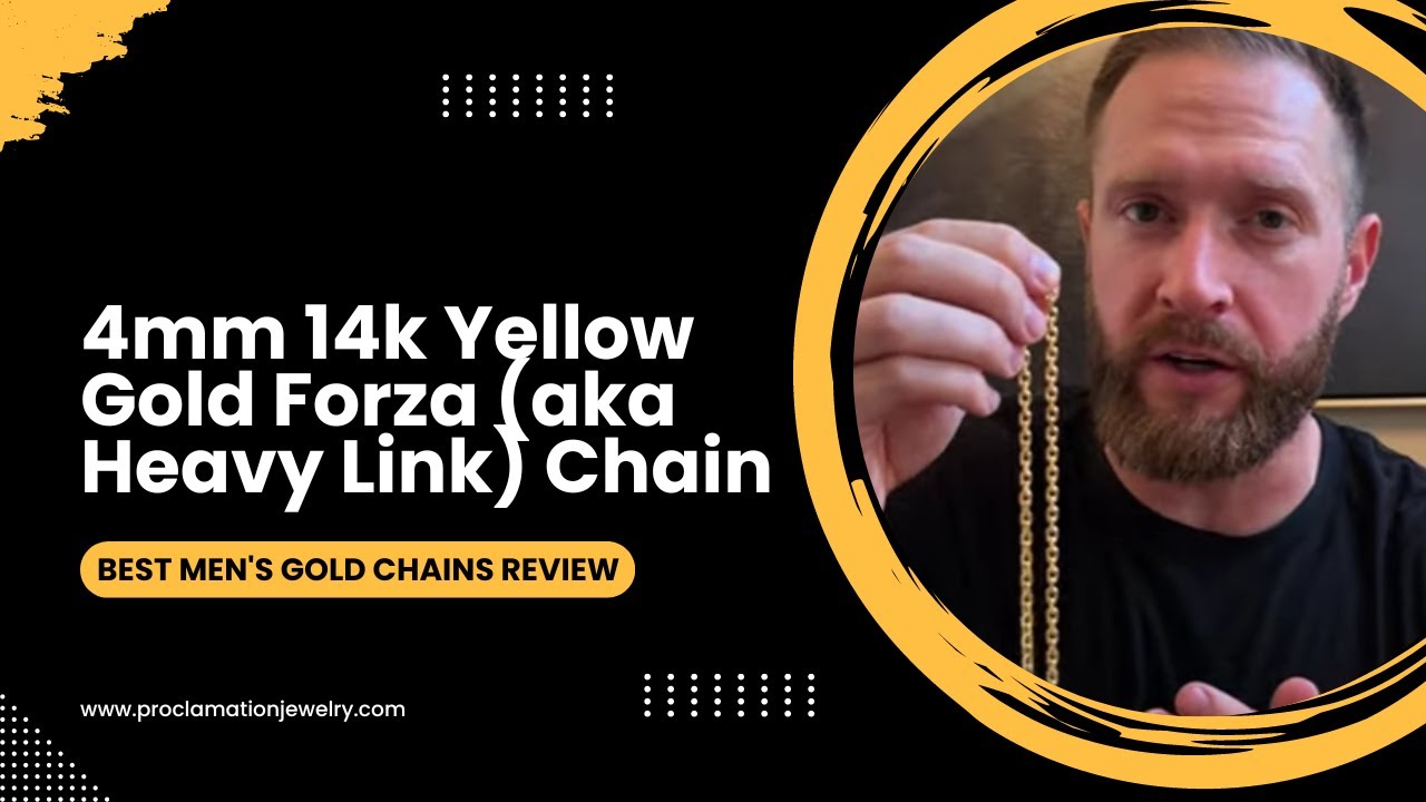 4mm 14k Yellow Gold Forza (aka Heavy Link) Chain | Best Men's Gold Chains Review