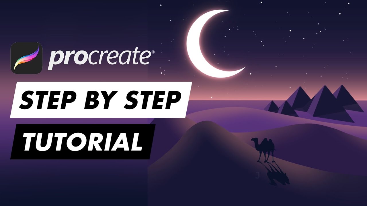 #39 Procreate Step by Step Tutorial- Pyramid Night