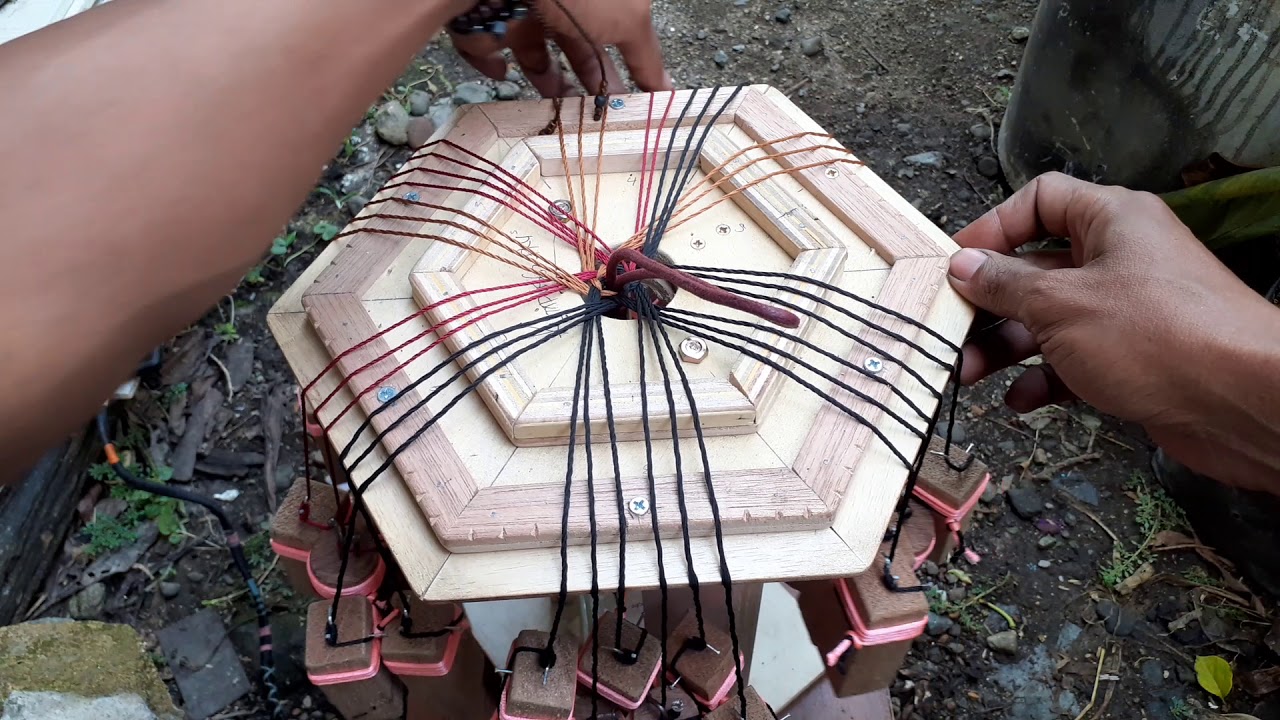 Step by Step How to Making Hollow Kumihimo 36 Threads With Core Using Hexagonal Marudai.