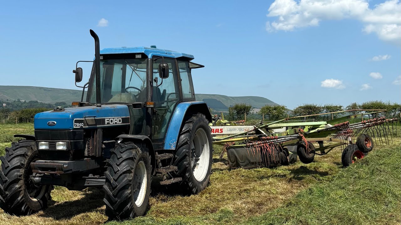 Rowing up Silage POV - Ford 7840 + Claas Liner 780 Rake 