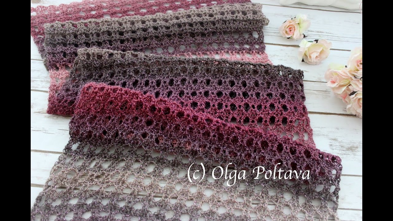 How to Crochet Easy Lacy Scarf, Shawl, Wrap, Bumbo Moonlight Yarn, Crochet Video Tutorial