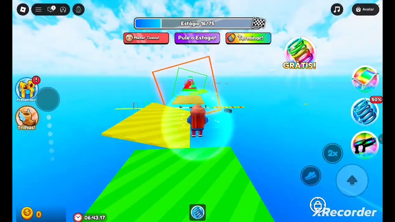 Fazendo parkour no roblox