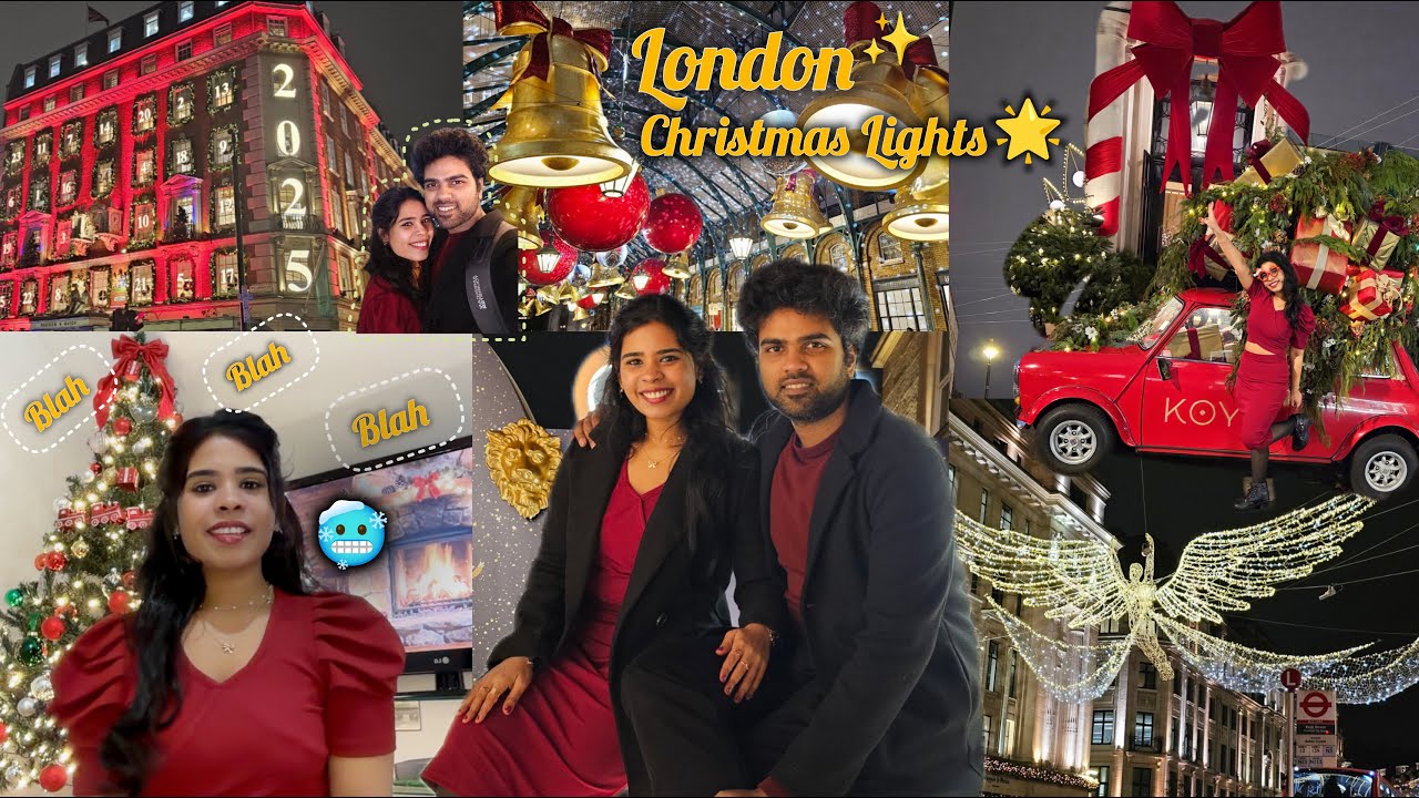 London Christmas Lights in Freezing Cold❄️✨🎄|Phone Battery Died😅 #christmas #london #travelvlog #uk