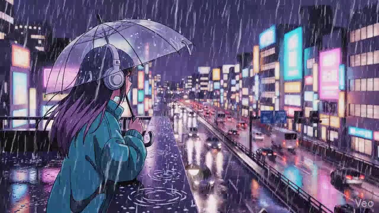 Japanese Neon City Rain 🌧️ Lofi Chillhop for Study & Focus