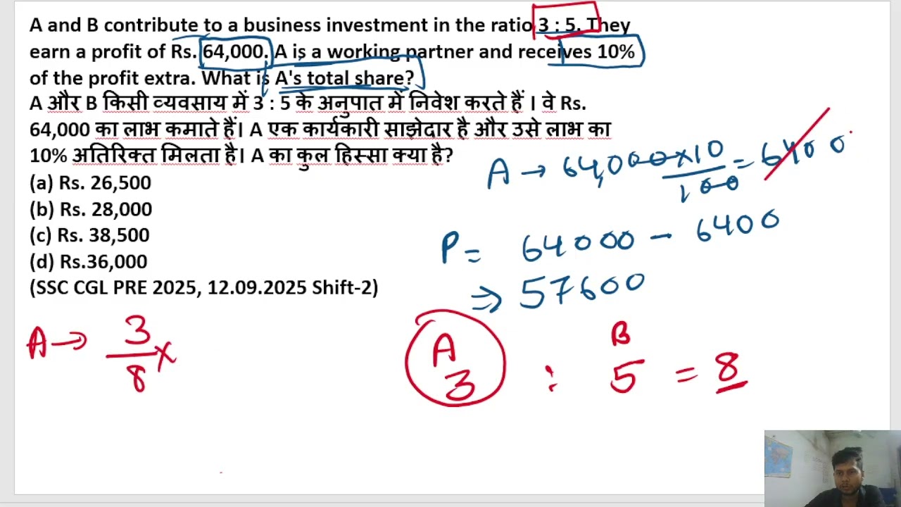 A and B contribute to a business investment in the ratio 3 : 5. They earn a profit of Rs. 64,000