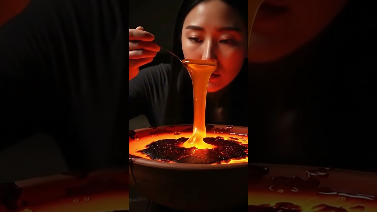 Lava muckbang AiSMR #satisfying #ai #asmr #food #foryou #funny #knifeskills #satisfy #glassknife