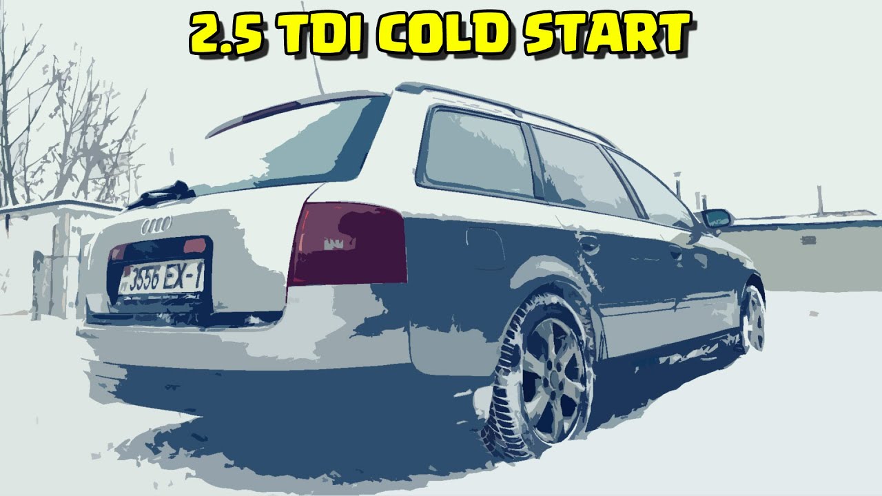 AUDI DIESEL 2.5 TDI COLD START ОПЯТЬ ЗАВОДИМ ДИЗЕЛЬНУЮ АУДИ!