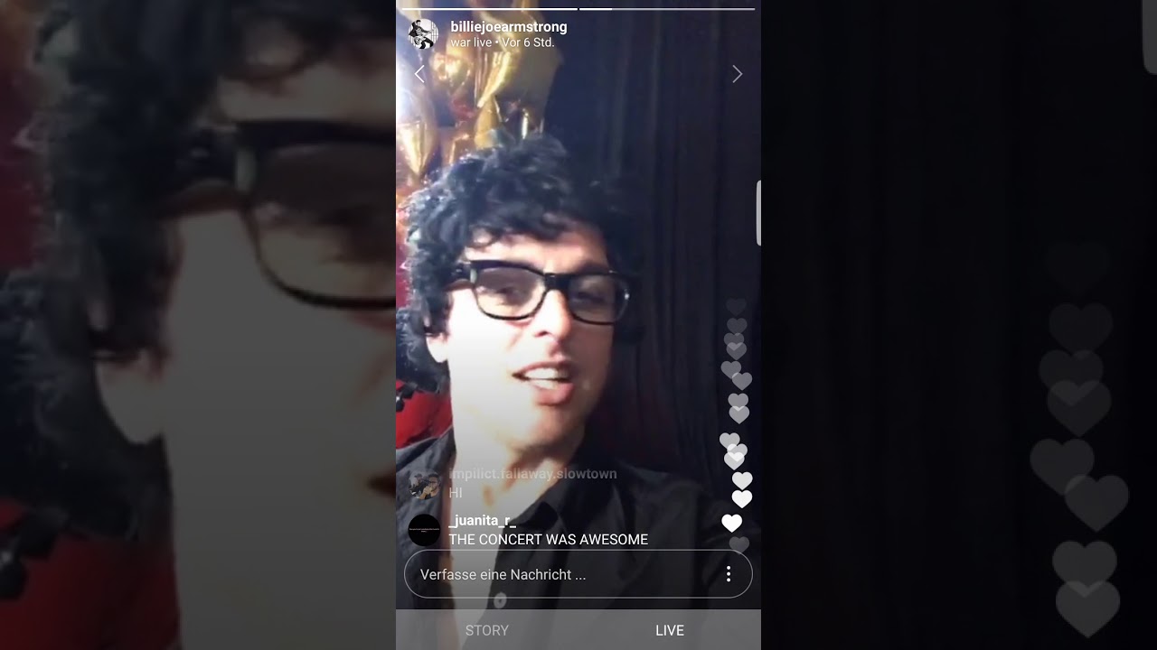 Billie Joe Armstrong getting tattoo on Instagram Live