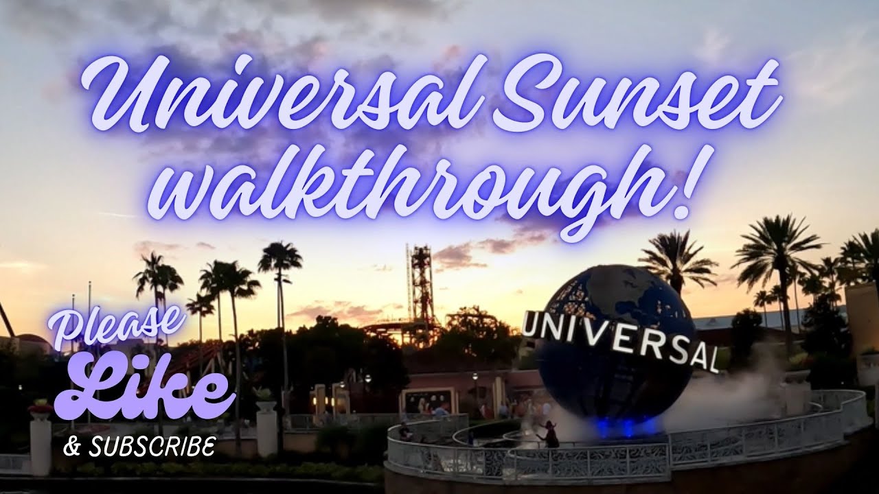 Universal Studios & CityWalk Sunset Walk | April 2025 | Golden Hour Views & Park Atmosphere 🌅🎢🎶