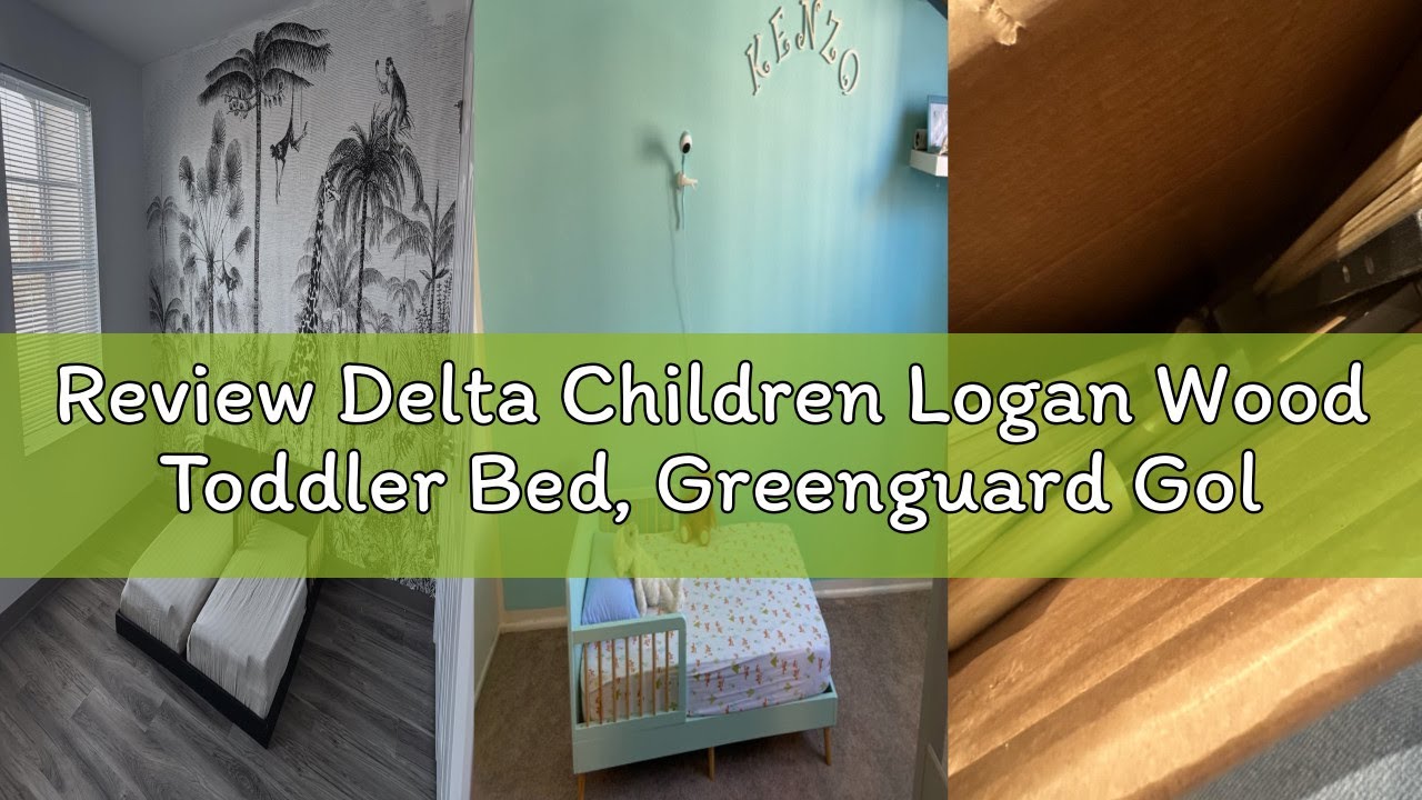 Review Delta Children Logan Wood Toddler Bed, Greenguard Gold Certified, Midnight Grey/Natural