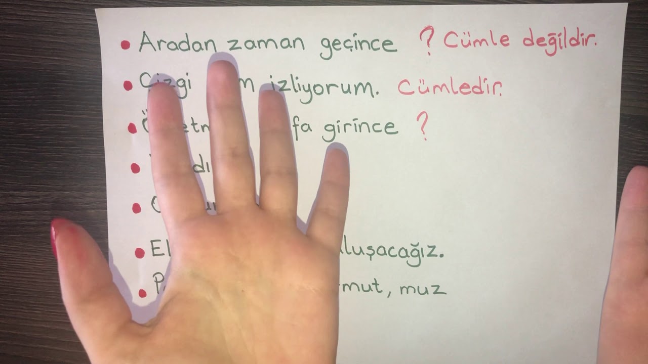 1. Sınıf Cümle Bilgisi / Uzaktan Eğitim