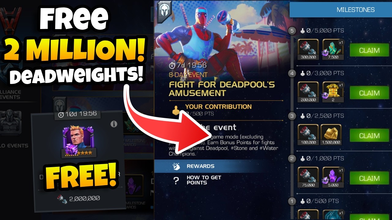 HOW TO GET 2,000,000 DEADWEIGHTS | FREE 7* HUMAN TORCH | MCOC