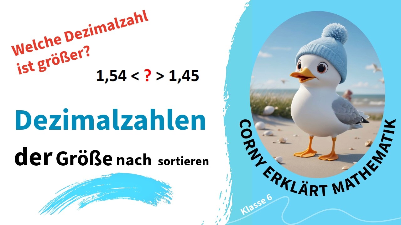Dezimalzahlen der Größe nach sortieren, 6. Klasse Dezimalbrüche