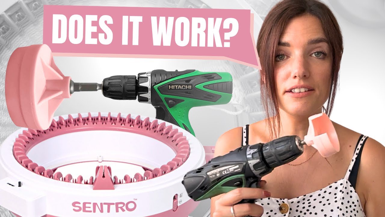 USING A DRILL WITH A SENTRO KNITTING MACHINE 🤯 | Can you make a beanie fast AND neat??